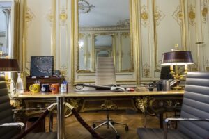 Interior of Prime Minister’s Office in Paris Hotel de Matignon – official residence of Prime Minister of France, in 7th arrondissement of Paris, 57 rue de Varenne. Paris, France. September 15, 2018.