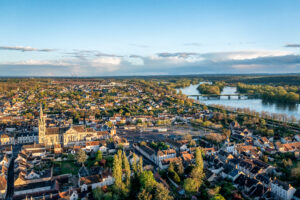 Aerial View over Briare Canals, Puisaye, North-Central France