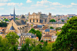 Panoramic view of Poitiers city landscape- France