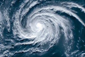 Satellite view of a tropical cyclone